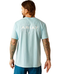 Ariat Mens Southwest Simple SS T-shirt [Col:Sky Blue Heather Siz:S]
