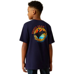 Ariat Boys Rough Draw SS T-Shirt [Col:Classic Blue Siz:XS]