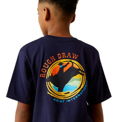 Ariat Boys Rough Draw SS T-Shirt [Col:Classic Blue Siz:XS]