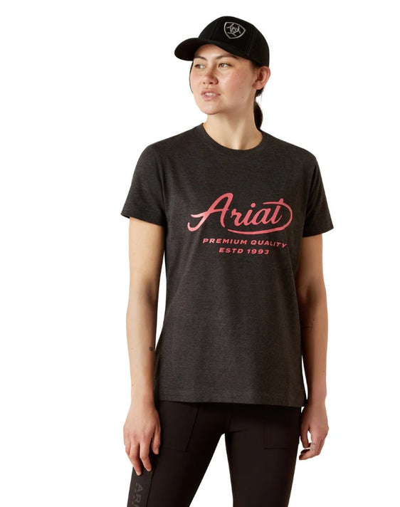 Ariat Womens Rebar Cotton Strong Worldwide Short Sleeve Tee - Charcoal Heather [Siz:M]