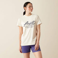 Ariat Womens Rebar Cotton Strong Worldwide Short Sleeve Tee - Moonbeam [Siz:S]