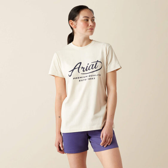 Ariat Womens Rebar Cotton Strong Worldwide Short Sleeve Tee - Moonbeam [Siz:S]