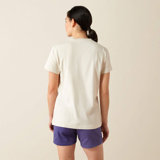 Ariat Womens Rebar Cotton Strong Worldwide Short Sleeve Tee - Moonbeam [Siz:S]