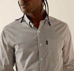 Ariat Mens Meyer Modern Fit Long Sleeve Shirt - White [Siz:S]