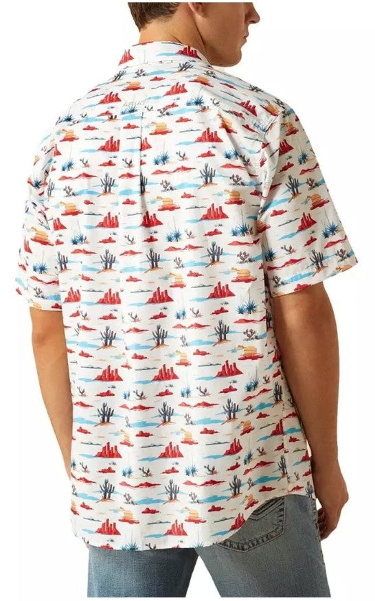 Ariat Mens Scout Short Sleeve Shirt - White [Siz:M]