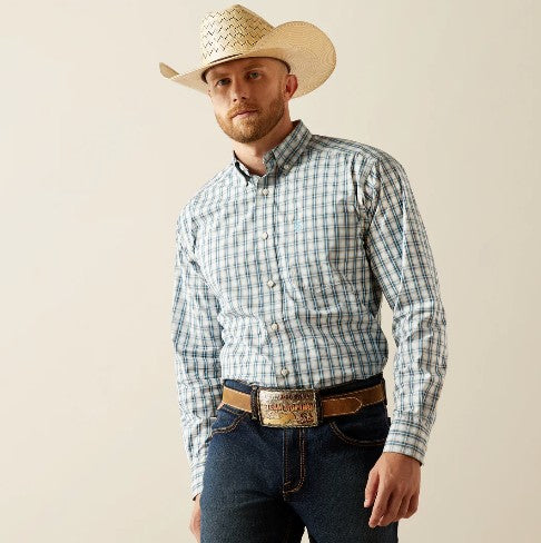 Ariat Mens Pro Series Shelton Long Sleeve Shirt - Khaki [Siz:S]