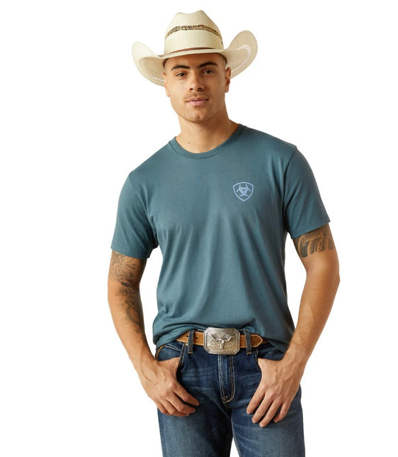 Ariat Mens Puebla Serape Short Sleeve Tee - Lagoon Green [Siz:S]