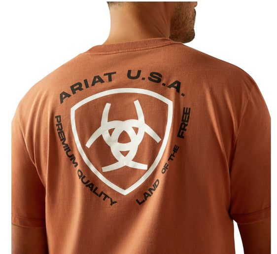 Ariat Mens Loft Simple Seal Short Sleeve Tee - Chutney [Siz:S]