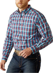 Ariat Mens Pro Series Smith Long Sleeve Shirt - Navy [Siz:S]