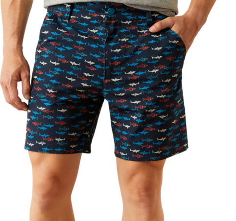 Ariat Mens Tek 7" Shorts - Sharks [Siz:30]
