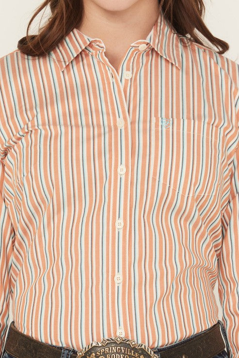 Ariat Womens Wrinkle Resistant Kirby Long Sleeve Shirt - Malia Stripe [Siz:S]