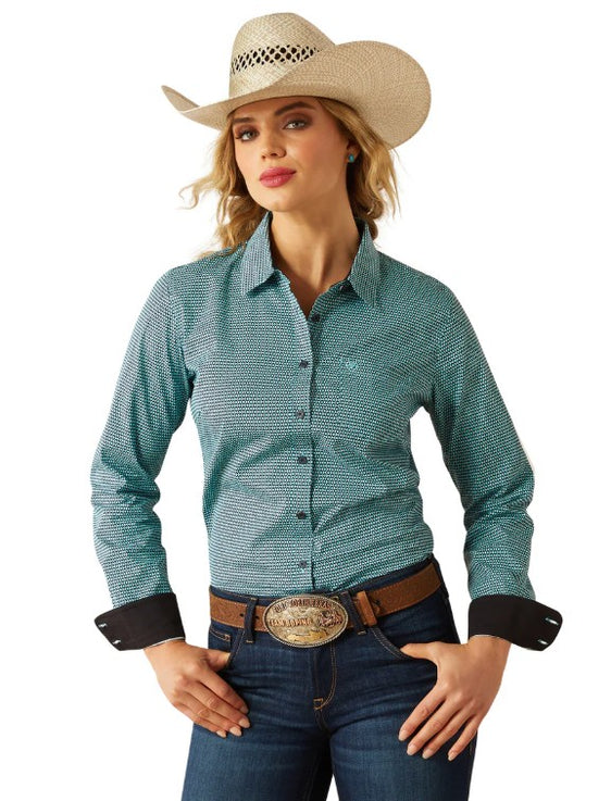 Ariat Womens Wrinkle Resistant Kirby Long Sleeve Shirt - Odina Geo [Siz:S]