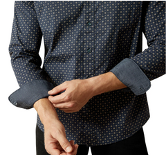 Ariat Mens Mylo Modern Fit Shirt - Navy [Siz:S]