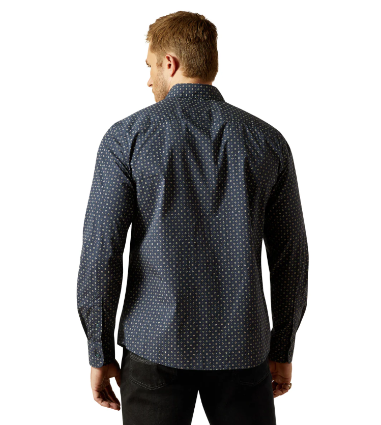 Ariat Mens Mylo Modern Fit Shirt - Navy [Siz:S]