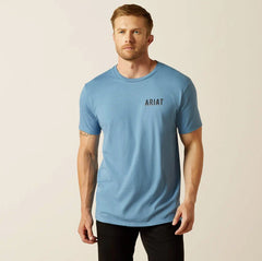 Ariat Mens Blazine Saddle Short Sleeve Tee - Coronet Blue [Siz:S]