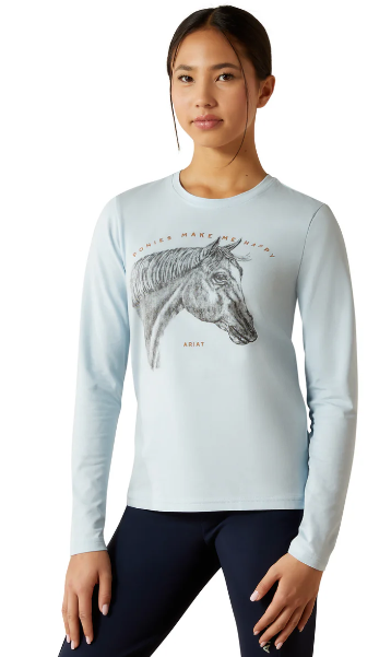 Girls Youth Happy LS Shirt [Siz:S]