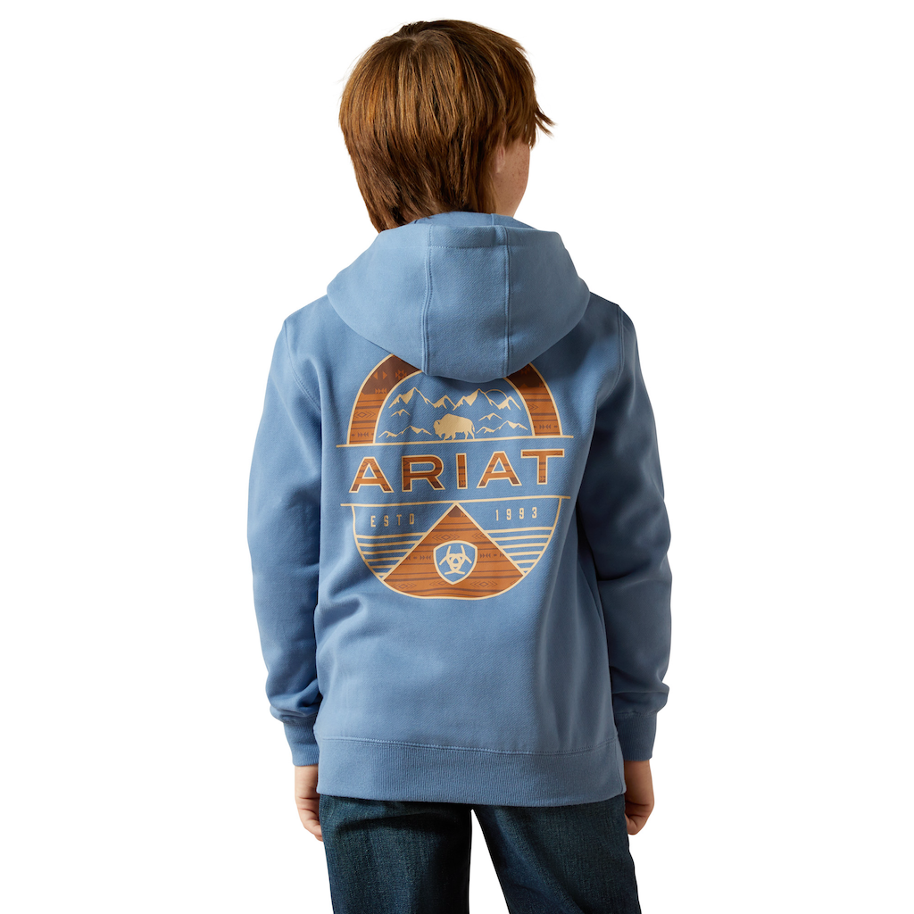 Ariat Boys Sun Valley Circle Hoodie - Coronet Blue [Siz:XS]