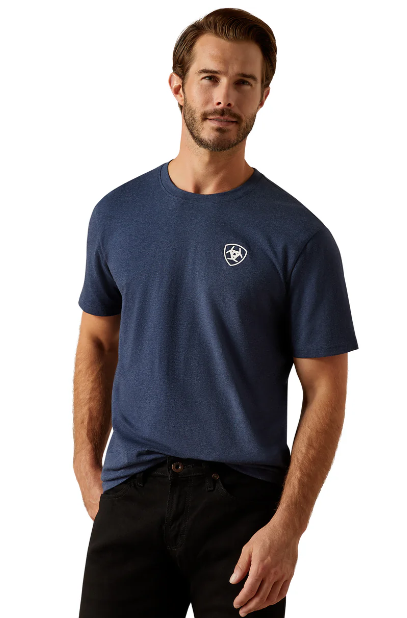Ariat Mens BV Logo Tee - Navy Heather [Siz:S]
