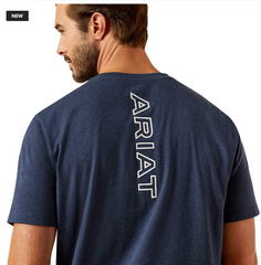 Ariat Mens BV Logo Tee - Navy Heather [Siz:S]