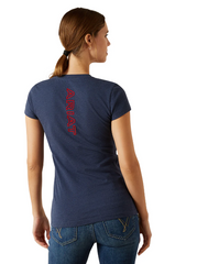 Ariat Womens BV Logo SS TShirt - Navy Heather [Siz:S]