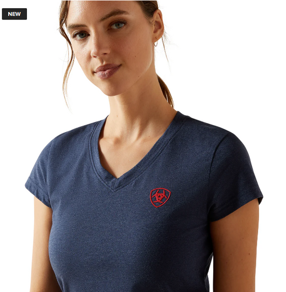 Ariat Womens BV Logo SS TShirt - Navy Heather [Siz:S]