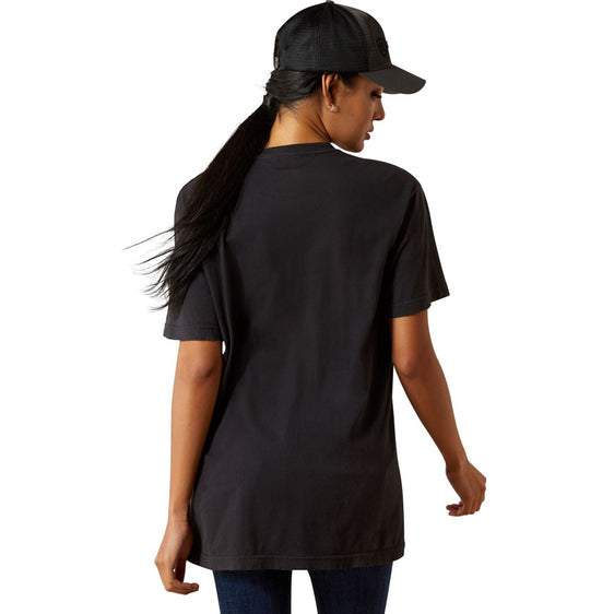 Ariat Womens Boot Stitch Logo Short Sleeve Tee - Vintage Black [Siz:XS]