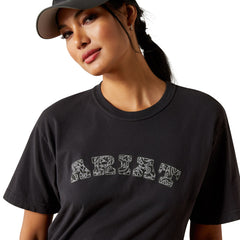 Ariat Womens Boot Stitch Logo Short Sleeve Tee - Vintage Black [Siz:XS]