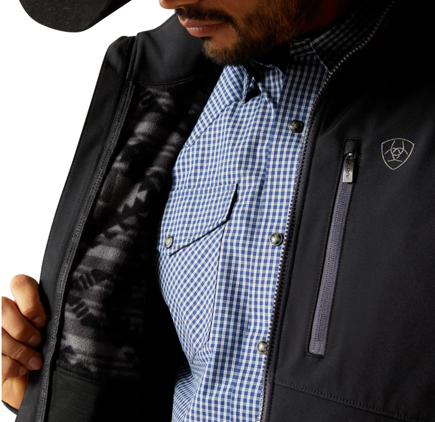 Ariat Men's Logo Softshell Jacket - Phantom/Grey Southwest [Siz:S]