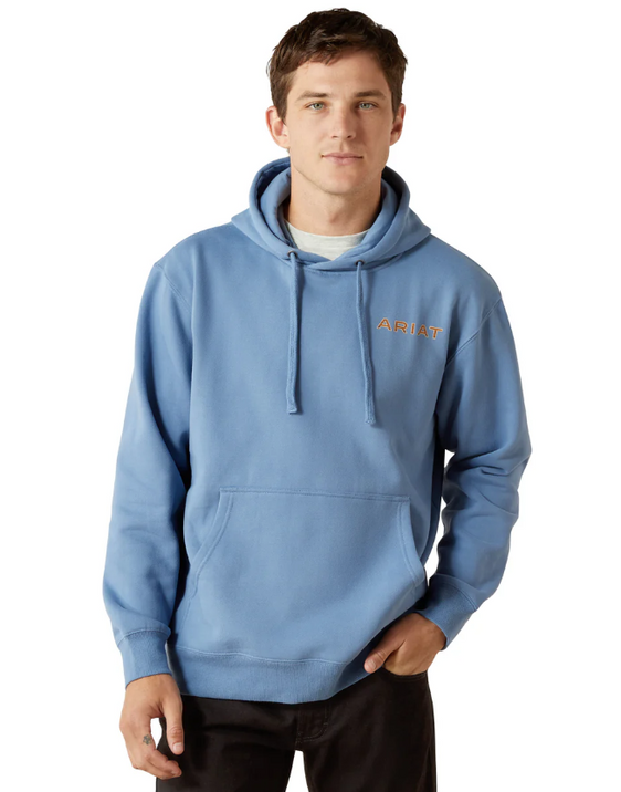 Ariat Mens Sun Valley Circle Hoodie - Coronet Blue [Siz:S]