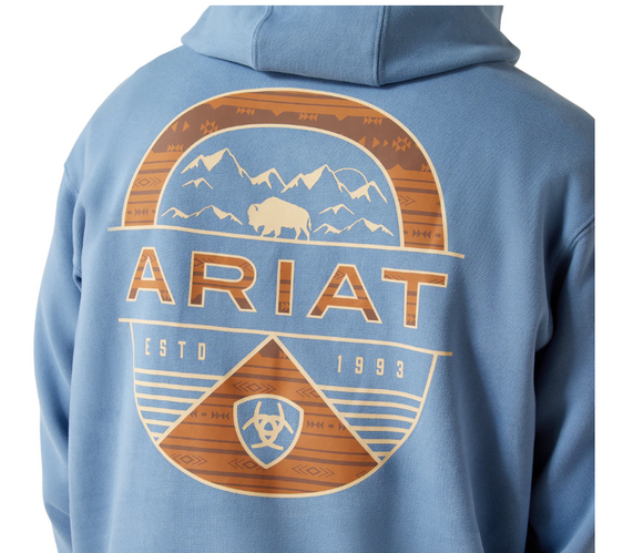 Ariat Mens Sun Valley Circle Hoodie - Coronet Blue [Siz:S]