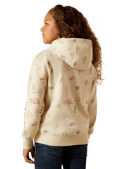 Ariat Girls Western Stamps Hoodie - Layla Print [Siz:XS]