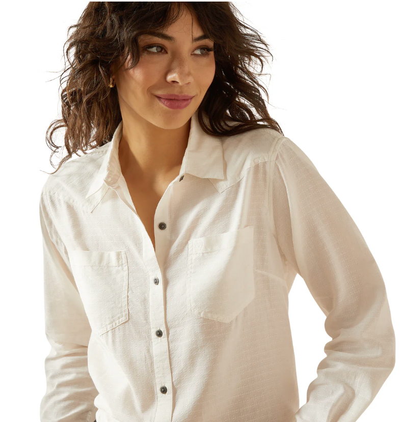 Ariat Womens Billie Jean Shirt - Cloud Dancer Dobby [Siz:S]