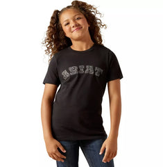 Ariat Girls Boot Stitch Logo Short Sleeve Tee - Black [Siz:XS]