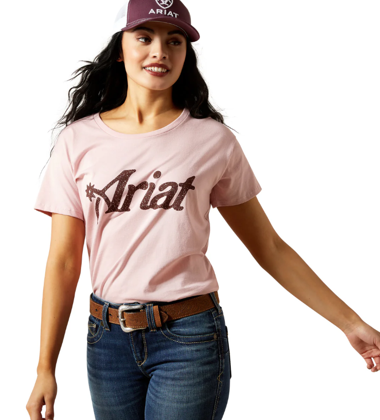 Ariat Women's Spur Script T-Shirt - Dusty Pink [Siz:XS]
