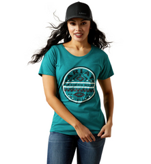Ariat Women's SW Brand Lockup T-Shirt - Teal Green Heather [Siz:XS]
