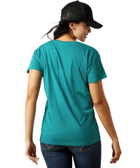 Ariat Women's SW Brand Lockup T-Shirt - Teal Green Heather [Siz:XS]