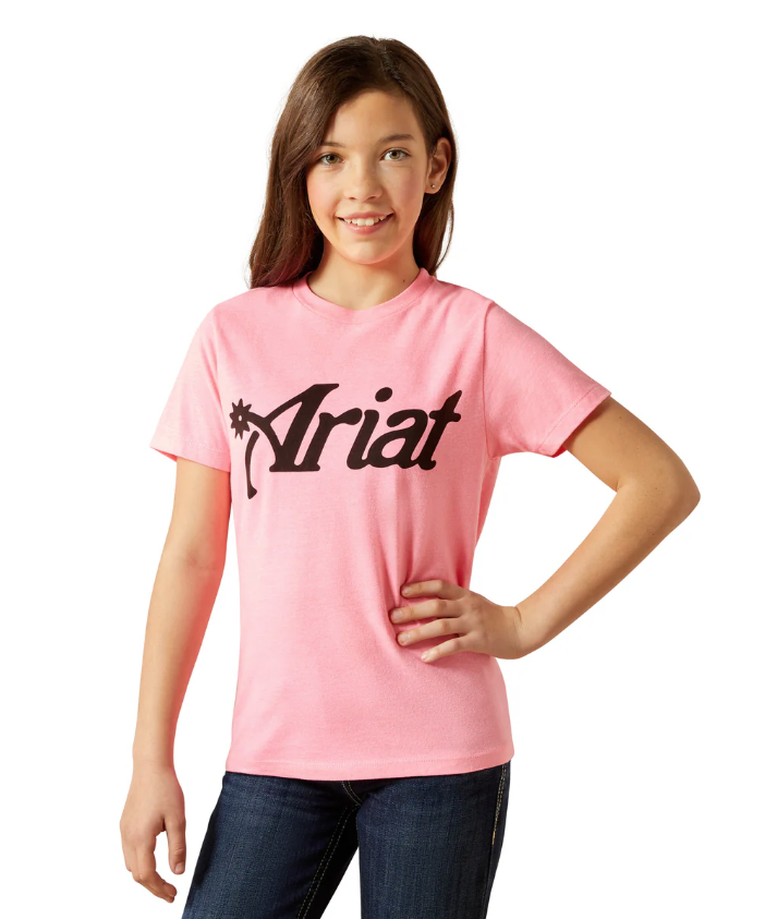 Ariat Girl's Spur Script T-Shirt - Neon Pink [Siz:XS]