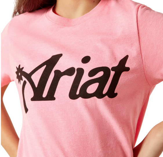 Ariat Girl's Spur Script T-Shirt - Neon Pink [Siz:XS]