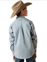 Ariat Boys Pro Series Townes L/S Shirt - Dark Teal [Siz:XS/7]