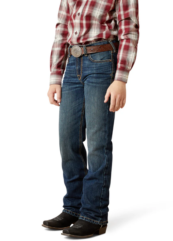 Ariat Boys B4 Relaxed Baron Boot Cut Jeans - Cyclone [Siz:7R]
