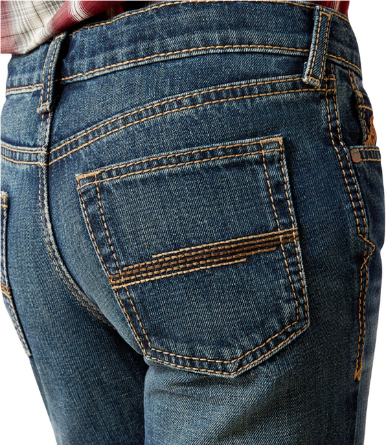 Ariat Boys B4 Relaxed Baron Boot Cut Jeans - Cyclone [Siz:7R]