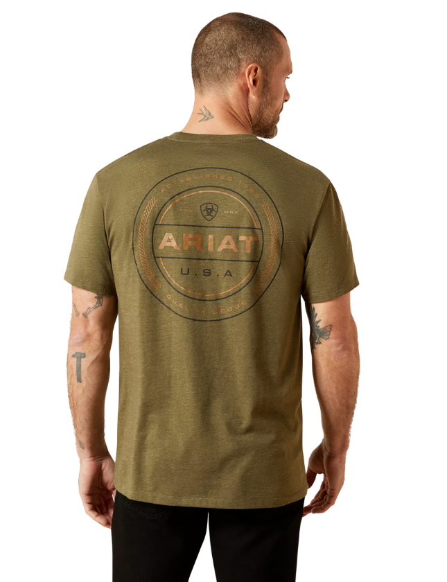 Ariat Men's Ropers Seal T-Shirt - Military Heather [Siz:S]