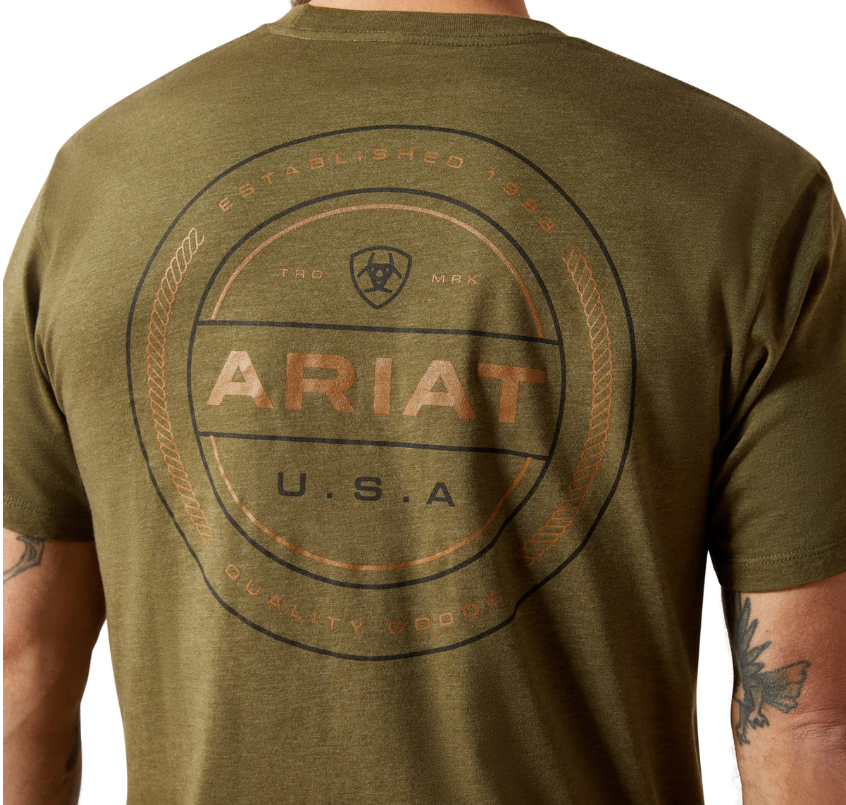 Ariat Men's Ropers Seal T-Shirt - Military Heather [Siz:S]