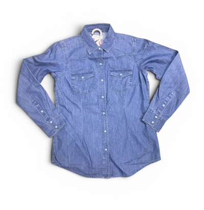 Ariat Womens True Blue Snap L/S Shirt - Vintage Indigo [Siz:XS]