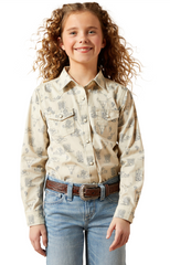 Ariat Girls Mila Snap L/S Shirt - Deserted Print [Siz:XS/7]