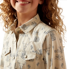 Ariat Girls Mila Snap L/S Shirt - Deserted Print [Siz:XS/7]