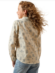 Ariat Girls Mila Snap L/S Shirt - Deserted Print [Siz:XS/7]