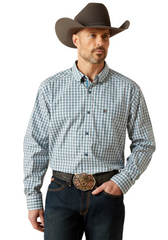 Ariat Mens Pro Series Townes L/S Shirt - Dark Teal Check [Siz:S]