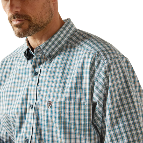 Ariat Mens Pro Series Townes L/S Shirt - Dark Teal Check [Siz:S]