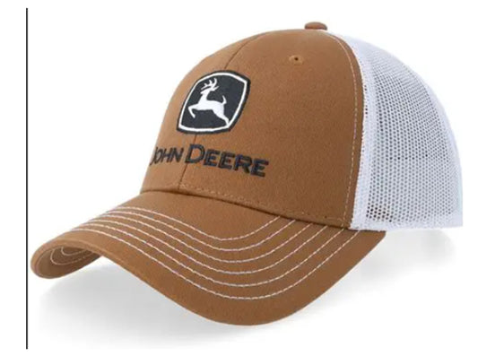 John Deere Mens Trademark Cap - Brown/White